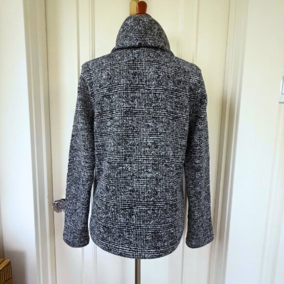 J. CREW Black Printed Funnel Neck Pullover Size M - Picture 6 of 9